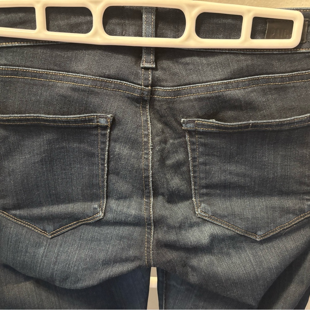 PAIGE Skyline Skinny Dark Wash Straight Leg Jeans - Picture 9 of 10